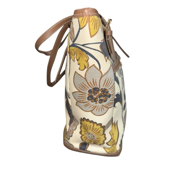 Sparrtina 449 Daufuskie Island Leather Purse Shoulder Bag Floral Yellow Brown - Picture 4 of 14